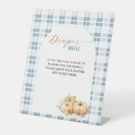 Expositor En L Rayas azules Calabaza Diaper Raffle