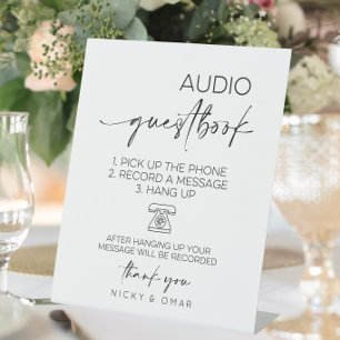 Expositor En L Recepción de Boda del libro de visitas de audio