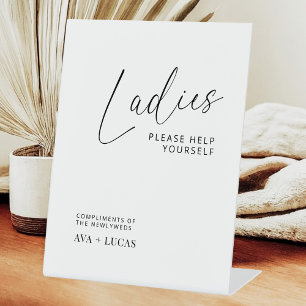 Expositor En L Recepción de boda mínima en baño de Damas