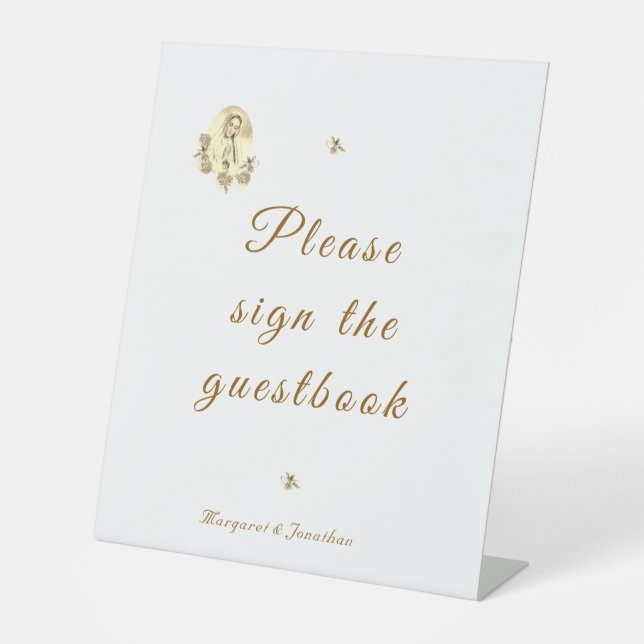 Expositor En L Recepción de matrimonio Sepia Virgin Mary (Anverso)