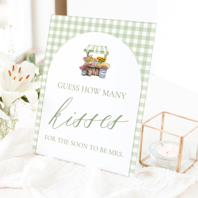 Expositor En L Recién salido del mercado Adivina cuántos besos Le (Fresh Off The Market Guess How Many Kisses Sign)