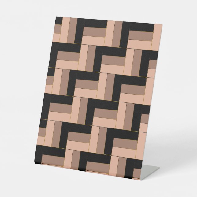 Expositor En L Rectángulos geométricos de Mocha negra marrón (Anverso)