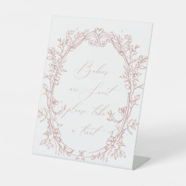 Expositor En L Recuerdo de Baby Shower Floral Rosa Vintage Atempo