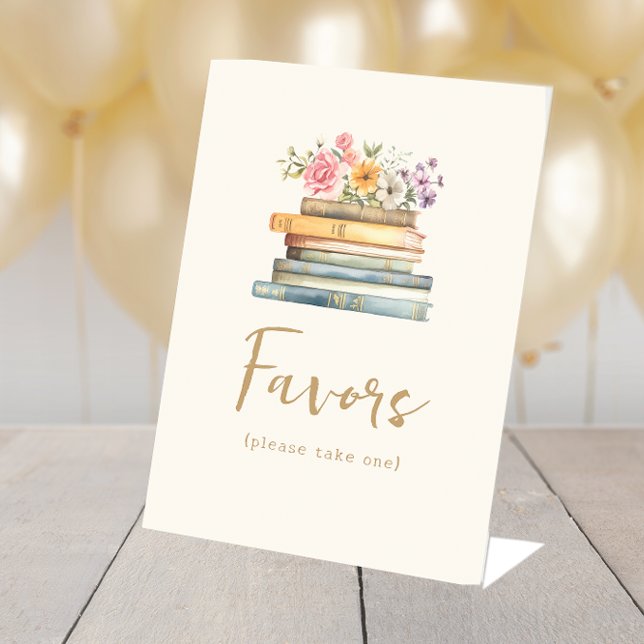 Expositor En L Recuerdos con tema de libro (Book Theme Favors Sign by Painted Paperie
)