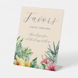 Expositor En L Recuerdos de boda de flores tropicales acuarela me