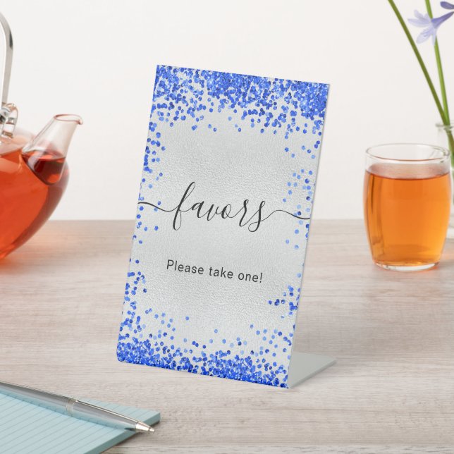 Expositor En L Recuerdos de fiesta azul real plateado (In Situ)