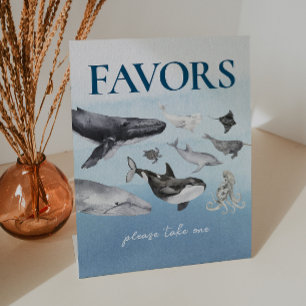 Expositor En L Recuerdos para Baby Shower de Ballena Bajo El Mar 