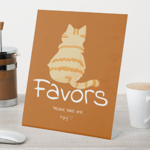 Expositor En L Recuerdos para Baby Shower de Gato Naranja Gordo A