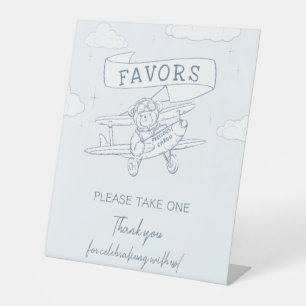 Expositor En L Recuerdos para Baby Shower de Piloto Aviador Carga