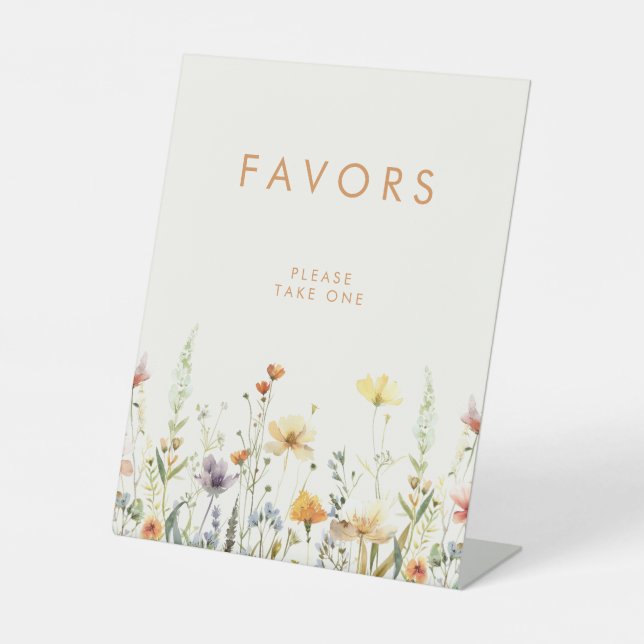 Expositor En L Recuerdos rústicos de flores silvestres para baby  (Anverso)