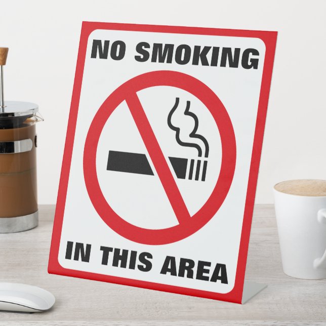 Expositor En L Red and White No Smoking (In Situ)