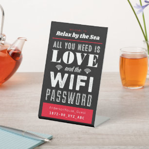 Expositor En L Red Black Love y Wifi Home Network y contraseña