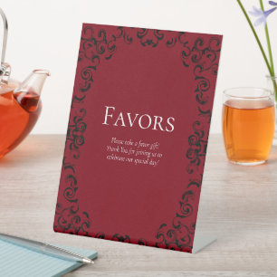Expositor En L Red & Black Swirl Gothic Boda