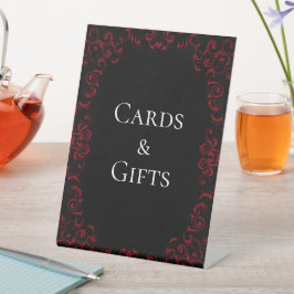 Expositor En L Red & Black Swirl Gothic Boda