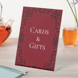 Expositor En L Red Black Swirl Gothic Boda