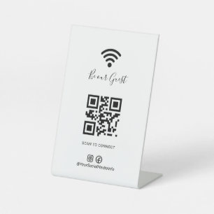 Expositor En L Red de Wifi y Contraseña Negocio Minorista
