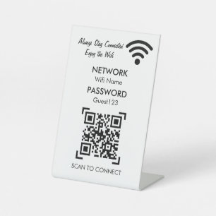 Expositor En L Red de Wifi y Contraseña Negocios Minorista