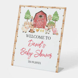 Expositor En L Red Farm Animals Baby Shower