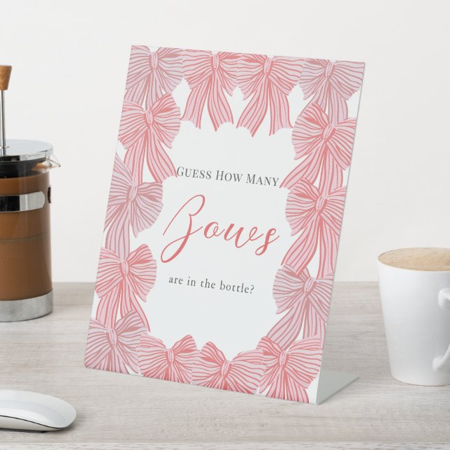 Expositor En L Red & Green Bow/Ribbon Baby Shower Cuántos Bows (In Situ)