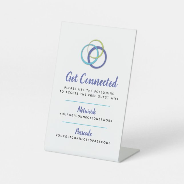 Expositor En L Red inalámbrica contraseña información de invitado (Anverso)