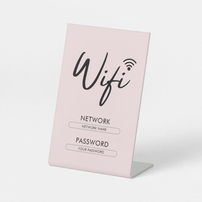 Expositor En L Red moderna de contraseña Wifi  (Anverso)