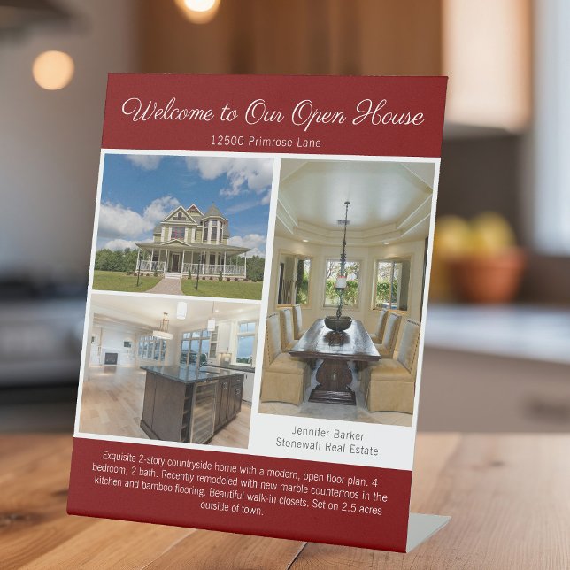 Expositor En L Red Open House Real Estate Listing Photo (Subido por el creador)