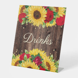 Expositor En L Red Roses Sunflowers Birday Party Drink Station