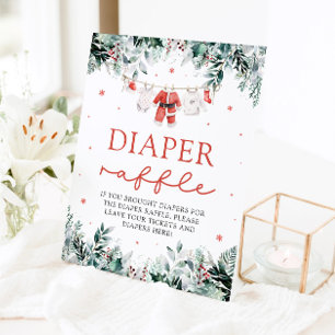 Expositor En L Red Santa Baby Navidades Baby Shower Diaper Raffle