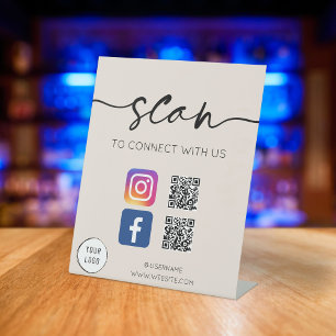 Expositor En L Red social QR Code Greige