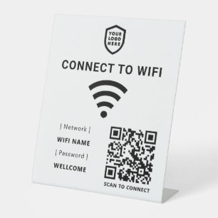 Expositor En L Red Wi-Fi Análisis de código QR blanco para cone