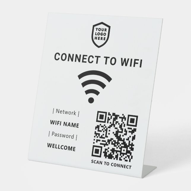 Expositor En L Red Wi-Fi | Análisis de código QR blanco para cone (Anverso)
