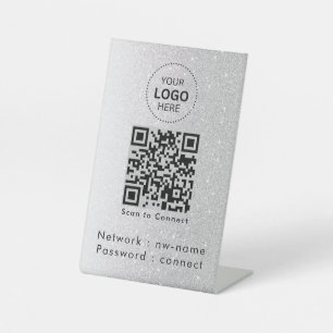 Expositor En L Red WiFi Escanea Código QR para Conectar a Inter