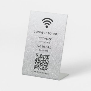 Expositor En L Red WiFi Escanea Código QR para Conectar a Inter