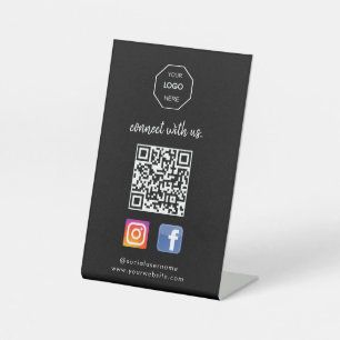 Expositor En L Redes sociales   Contáctanos   QR Code Black Busin