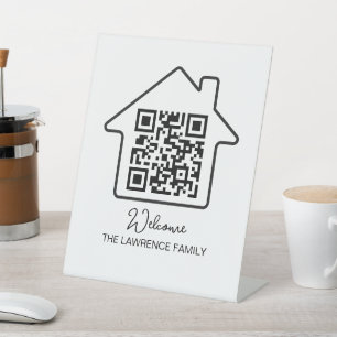 Expositor En L Regalo de calentamiento de la casa Código QR WiF