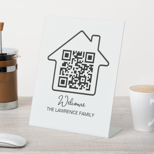 Expositor En L Regalo de calentamiento de la casa | Código QR WiF (In Situ)