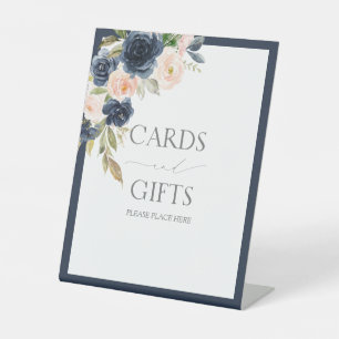 Expositor En L Regalo de ducha acuática floral azul marino y Rubo