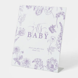 Expositor En L Regalo de guion floral de lavanda de Lilac vintage