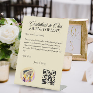 Expositor En L Regalo del Boda de código Qr del Registro del Fond