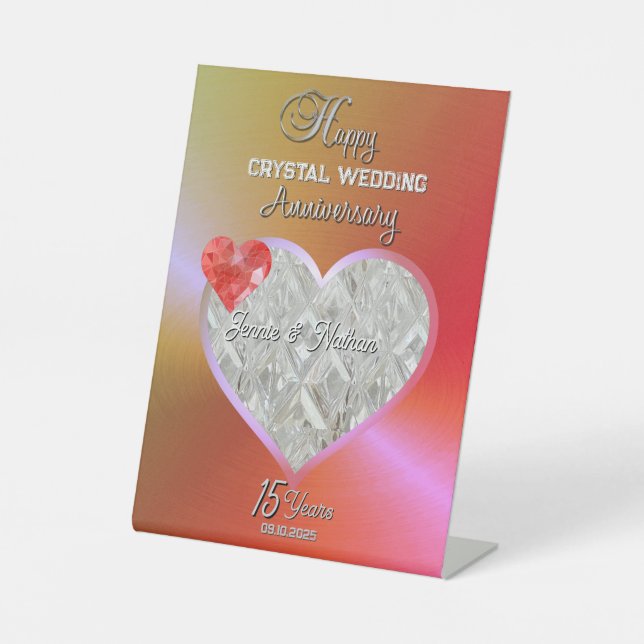 Expositor En L Regalo personalizado del décimo quinto aniversario (Anverso)