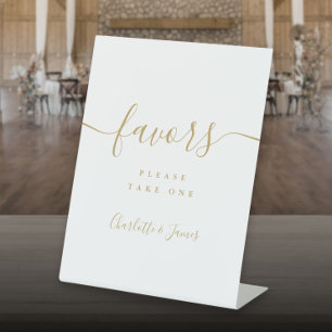 Expositor En L Regalos de boda de escritura moderna en oro para m