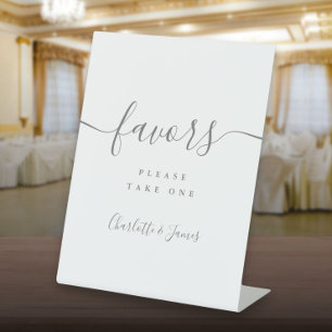 Expositor En L Regalos de boda de mesa con letra moderna gris