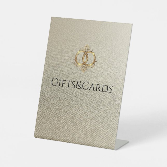 Expositor En L Regalos de Boda Modernos Letrero & Tarjetas (Anverso)