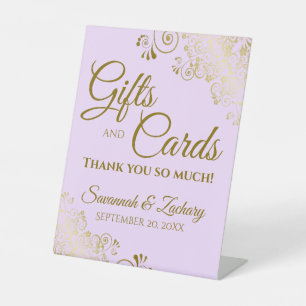 Expositor En L Regalos de bodas y tarjetas gracias Lilac Purple G