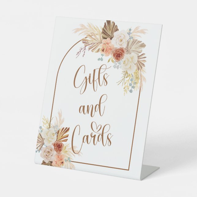 Expositor En L Regalos de gramíneas y tarjetas de Boho Arch Pampa (Anverso)