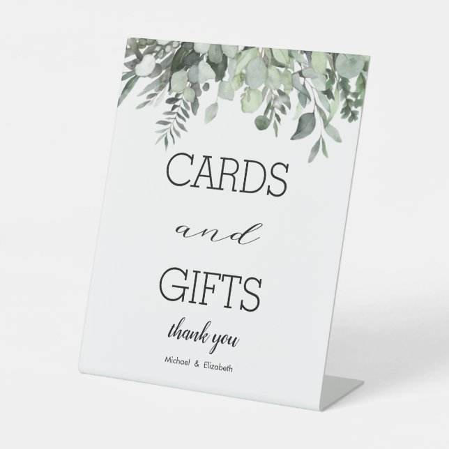 Expositor En L Regalos de tarjetas de boda acuarela Eucalyptus Gr (Anverso)