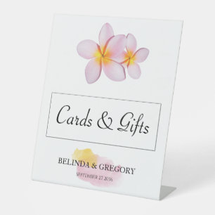 Expositor En L Regalos de tarjetas de boda del plumeria tropical