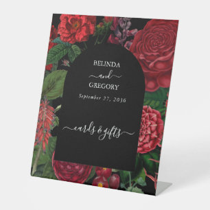 Expositor En L Regalos de tarjetas de boda rojas de Moody Florals