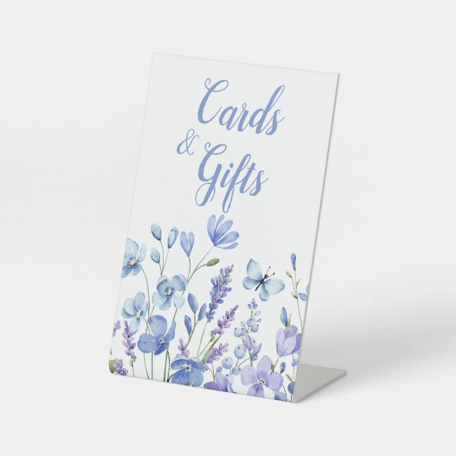 Expositor En L Regalos de tarjetas de ducha de flores azules para (Anverso)