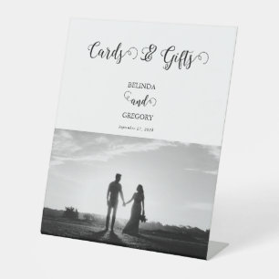 Expositor En L Regalos de tarjetas de matrimonio con guiones blan
